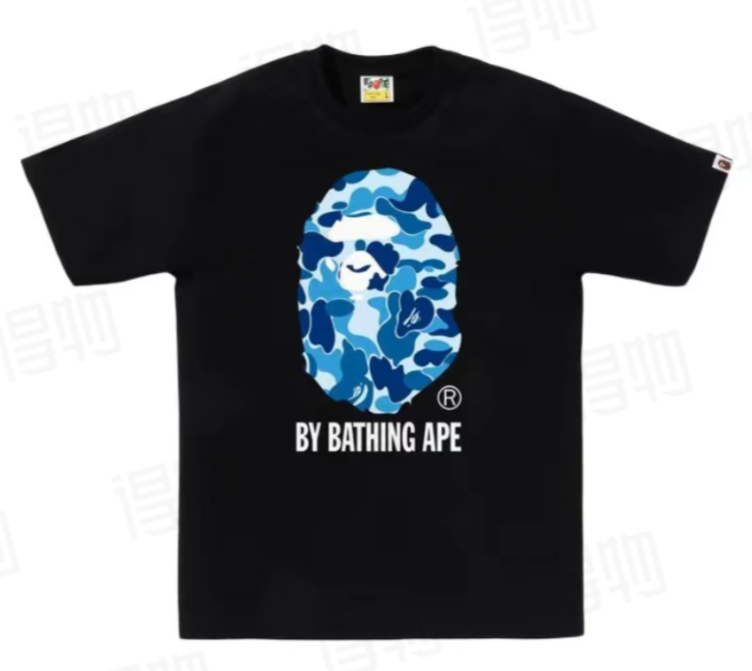 BAPE Color Camo Big Ape Head Tee - Black x Blue