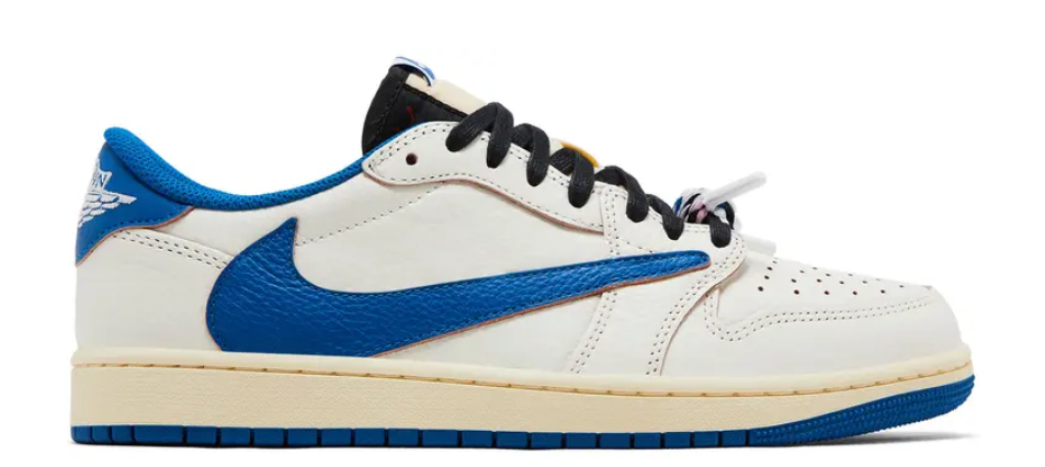 Fragment x Travis Scott x Air Jordan 1 Retro Low OG - Sail Military Blue