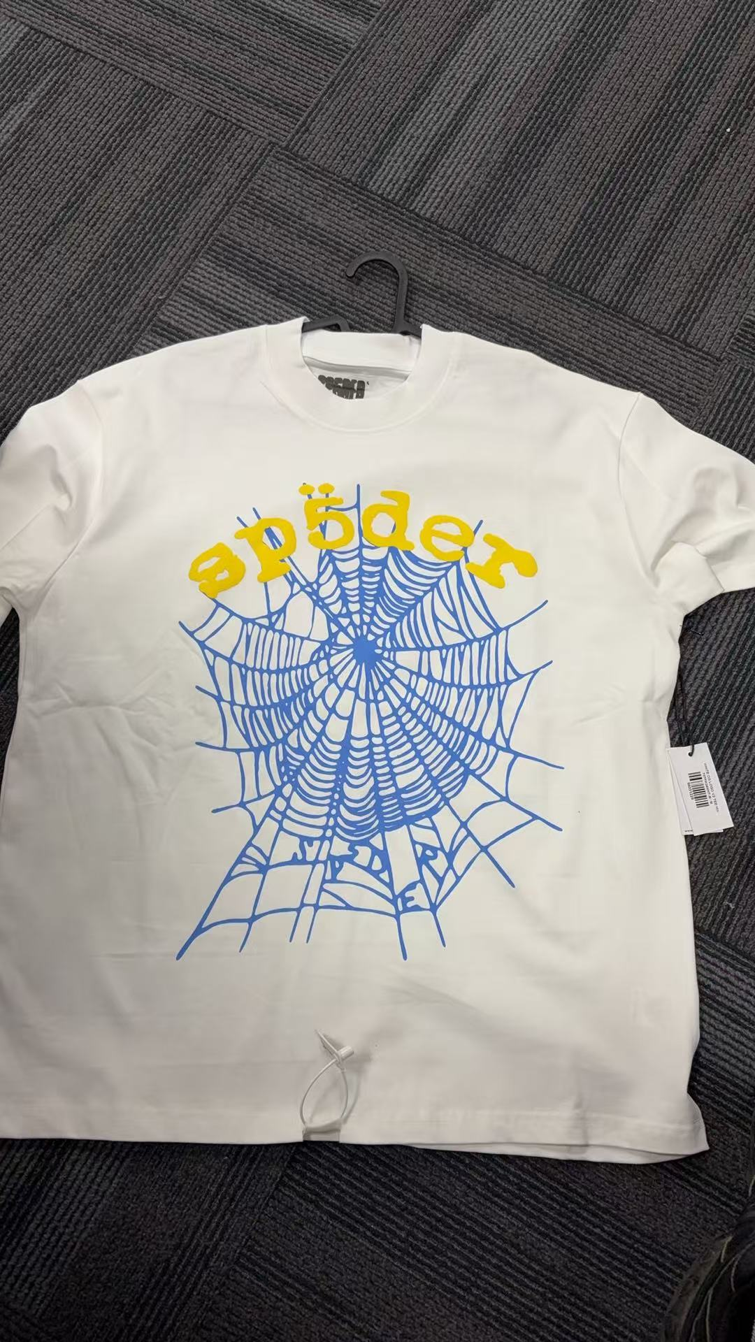 SP5DER Web Tee - White / Blue & Yellow