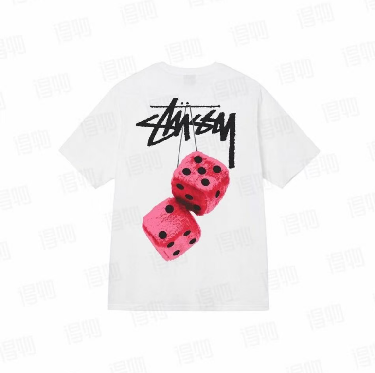 Stussy Dice Tee - White / Pink