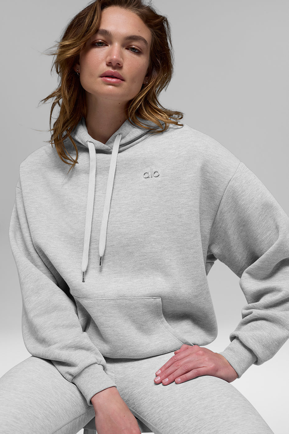 ALO Accolade Hoodie in Athletic Heather Grey