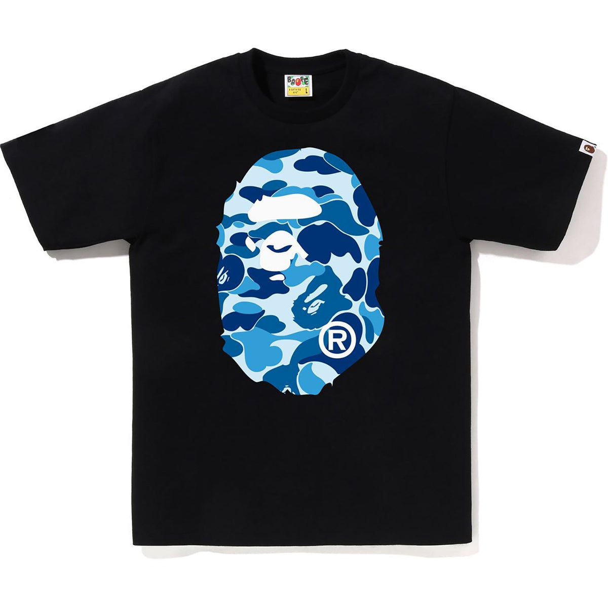 BAPE ABC Camo Big Ape Head Tee - Black x Blue
