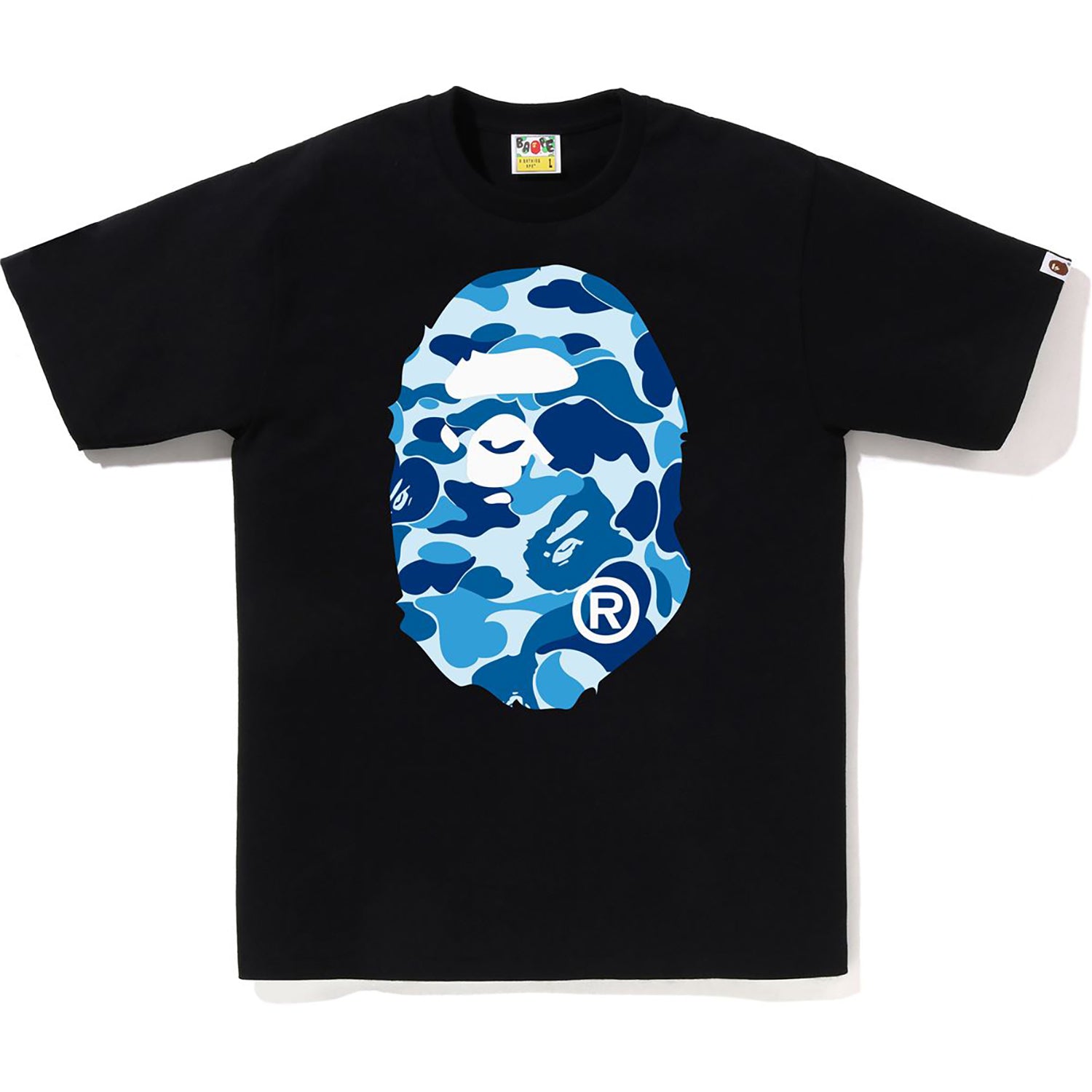 BAPE ABC Camo Big Ape Head Tee - Black x Blue