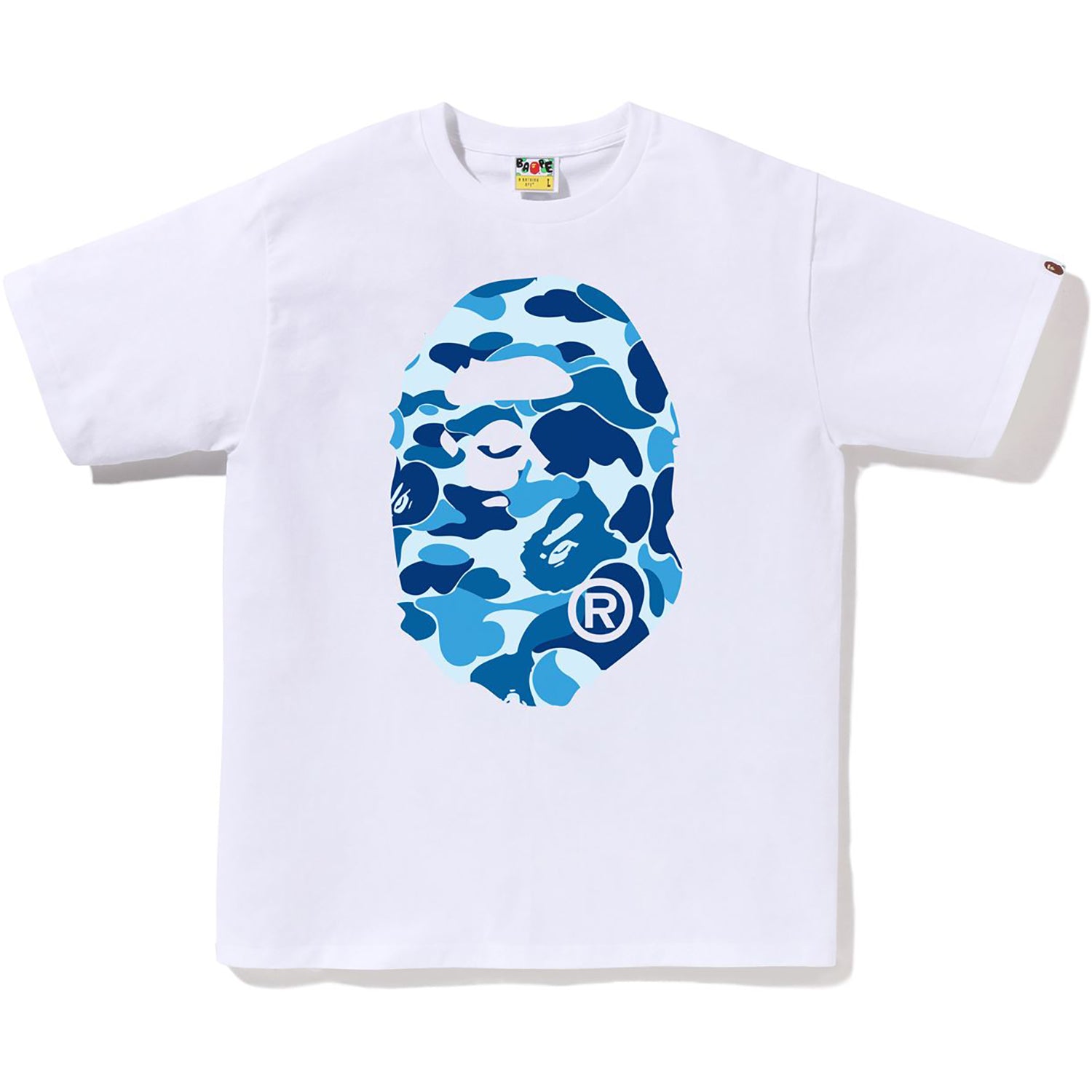 BAPE ABC Camo Big Ape Head Tee - White x Blue
