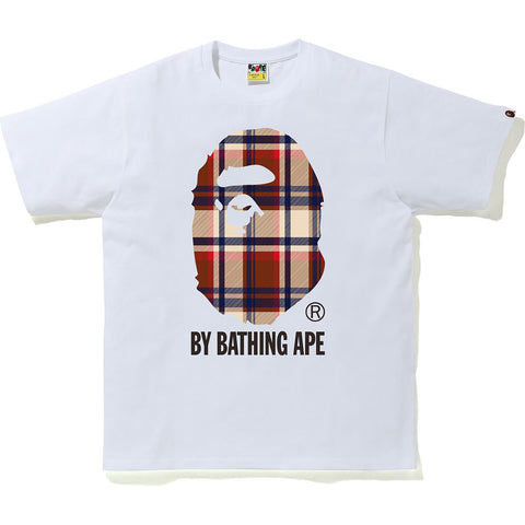 BAPE Check By Bathing Ape Tee - White / Red Check