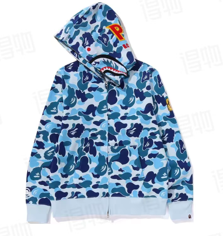 BAPE ABC Camo Shark Full Zip Hoodie - Blue