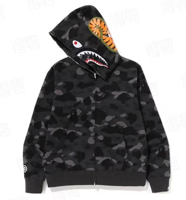 BAPE ABC Camo Shark Full Zip Hoodie - Grey