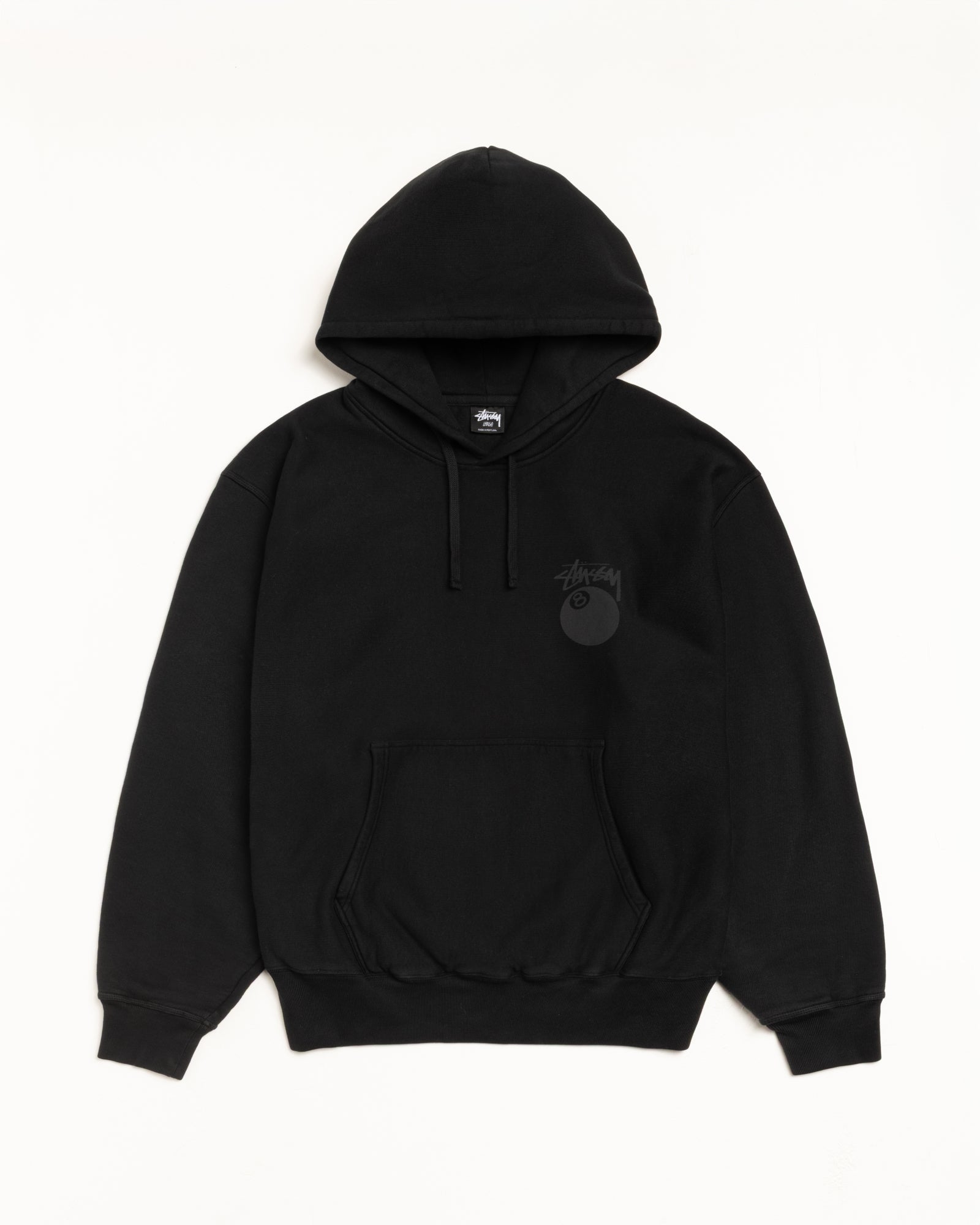 Stussy 8 Ball Hoodie Pigment Dyed - Black