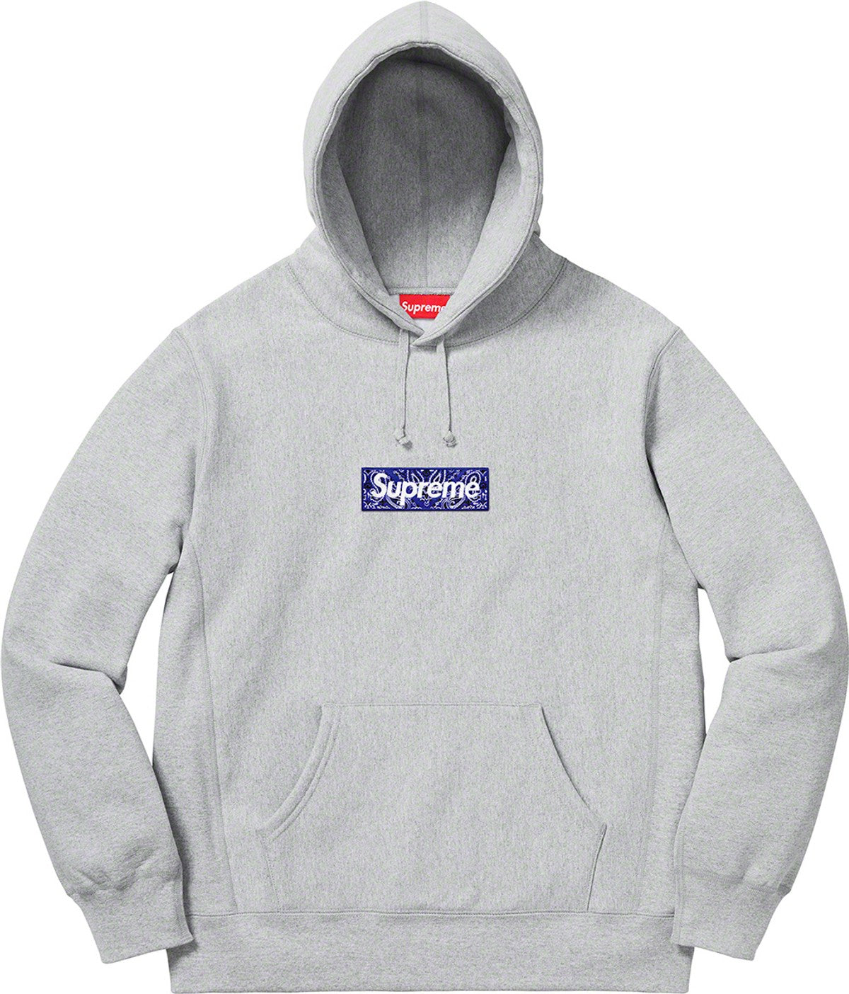 Supreme Bandana Box Logo Hooded Sweatshirt - Heather Grey
